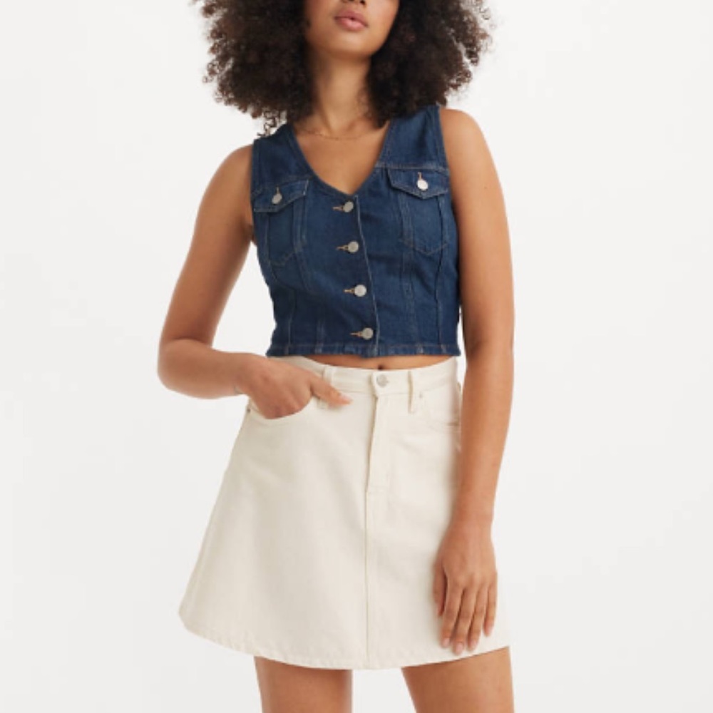 Levi’s Premium Mini Flounce Skirt in White